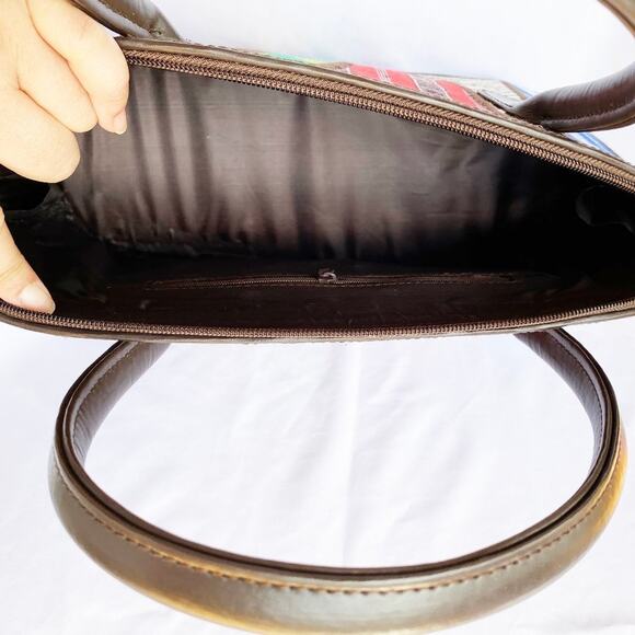 NWOT Women's Multicolor Ethnic Handwoven Handmade Dome Satchel Handbag - Picture 7 of 7